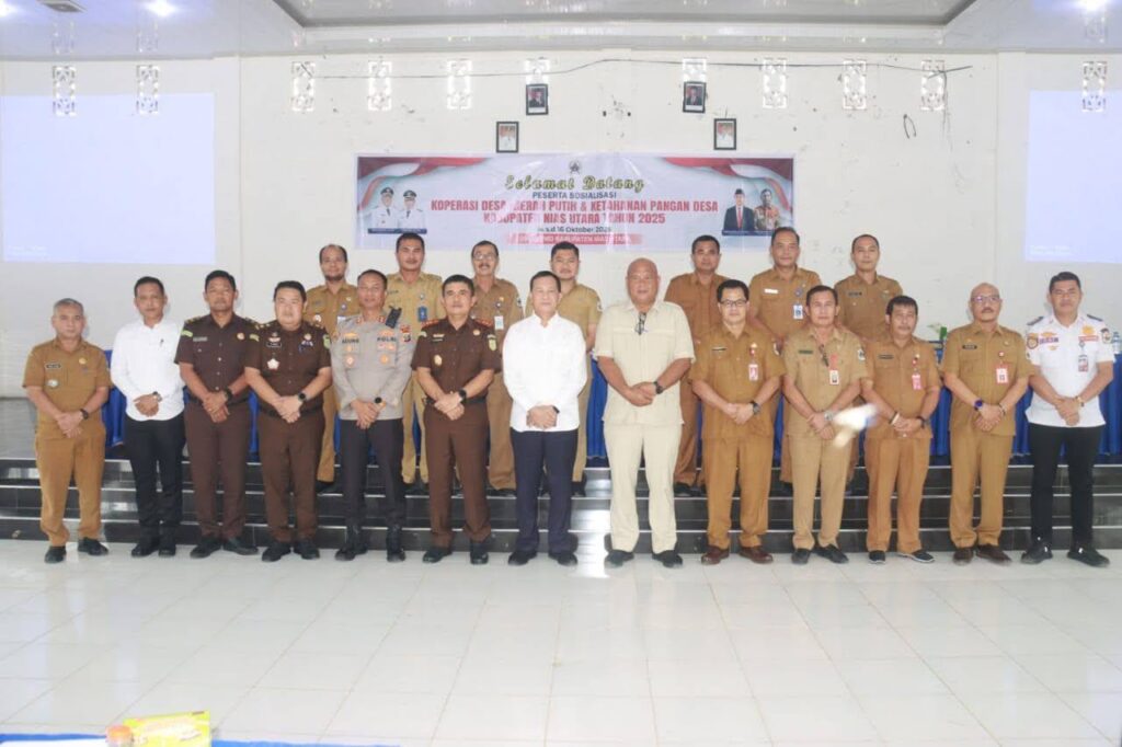 PEMERINTAH KABUPATEN NIAS UTARA MELAKSANAKAN SOSIALISASI KOPERASI DESA MERAH PUTIH DAN KETAHANAN PANGAN DESA KABUPATEN NIAS UTARA TAHUN 2025